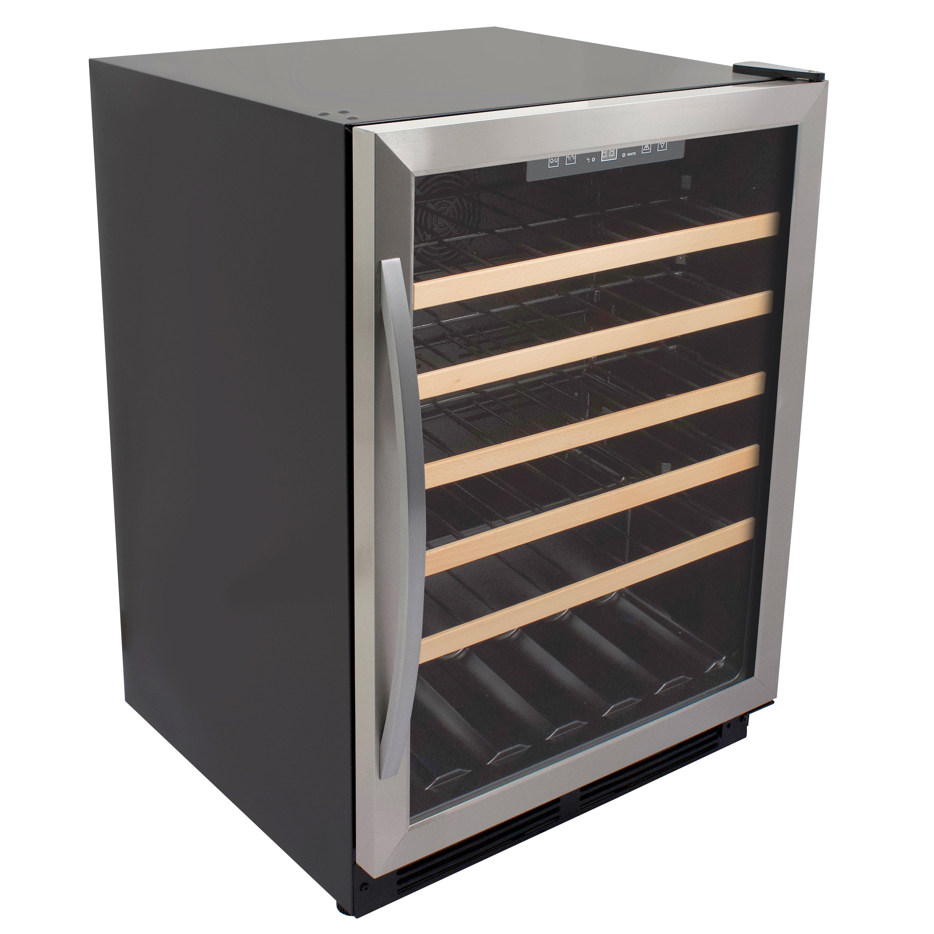 Avanti Wine Cooler with Wood Accent Shelving, 51 Bottle Capacity, in Stainless Steel (WC3015S3S)