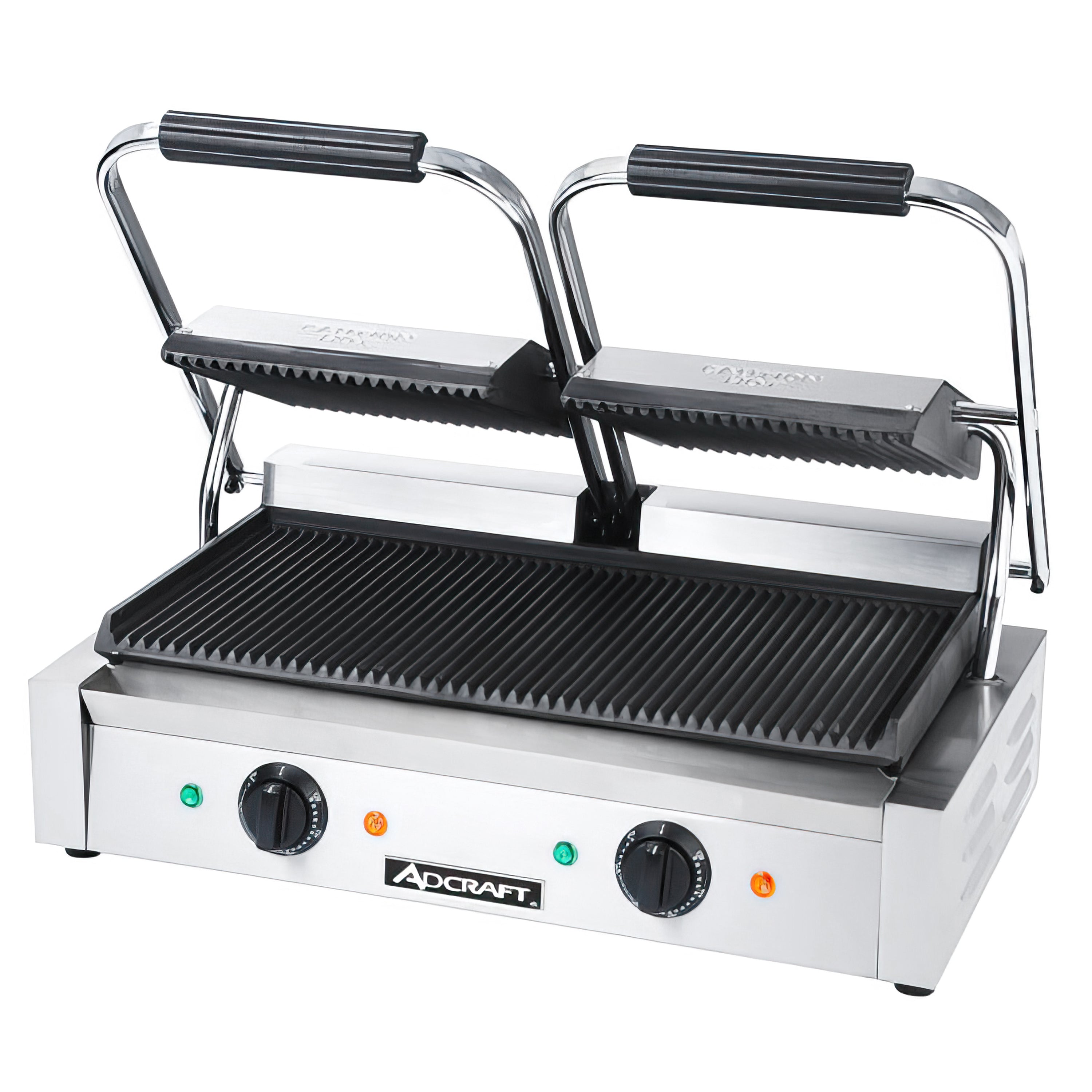 Adcraft Double Sandwich Grill, 12"D x 21"W x 7.75"H, in Silver (SG-813)