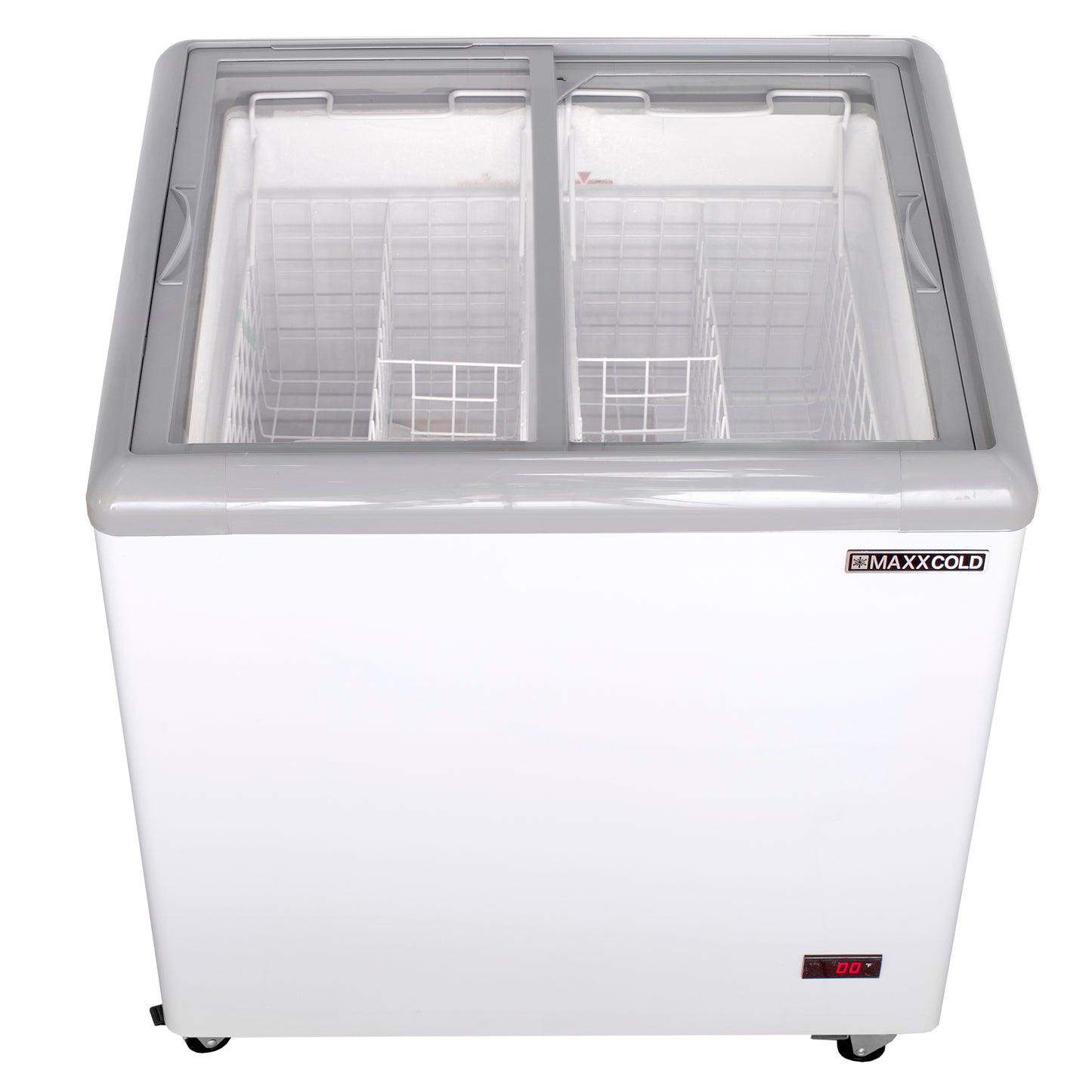 Maxx Cold X-Series Sliding Glass Top Mobile Ice Cream Display Freezer, 31"W, 5.8 cu. ft. Storage Capacity, in White (MXF31F)