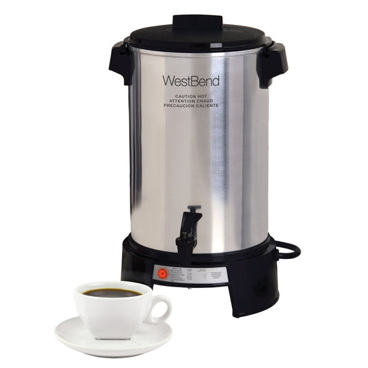 West Bend 36-Cup Commercial Coffee Urn, Large Capacity with Easy Measuring Guide, in Aluminum (43536)