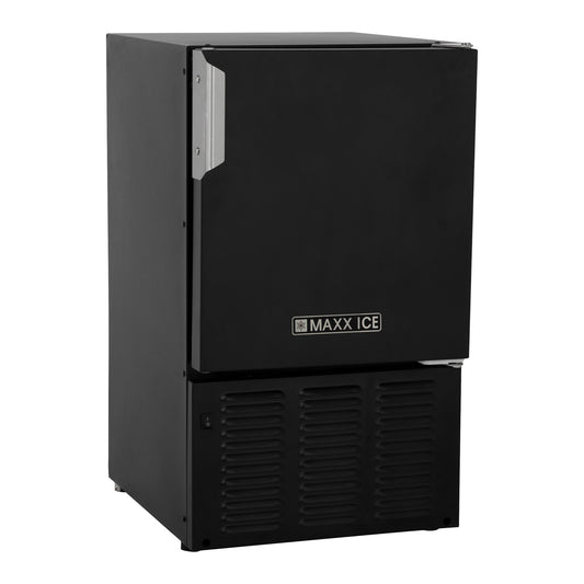 Maxx Ice Compact Marine Ice Machine/Boat and RV Ice Maker, 25 lbs, Long Crescent Cubes, in Black (MMAR25B)