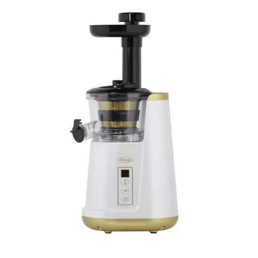 Omega Cold Press 365 Compact Masticating Vertical Juicer, 120W Low-Speed 3-Stage Auger, in White (JC3000WH13)