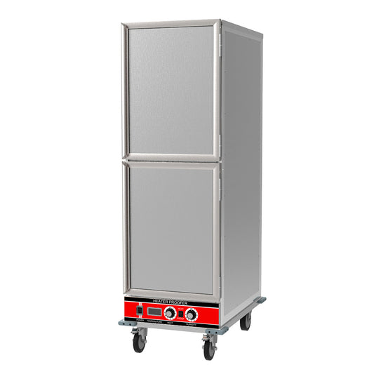 BevLes Full Size Insulated HPC Proofing & Holding Cabinet, 2 Solid Dutch Doors, in Silver (HPIDS-6834)