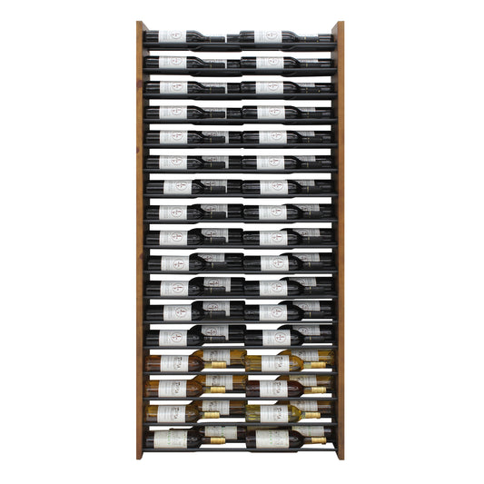 Vinotemp Wall-Mounted Wine Shelf with Horizontal Display Racks, 68 Bottle Capacity, in Walnut (EP-HZWALL2D)