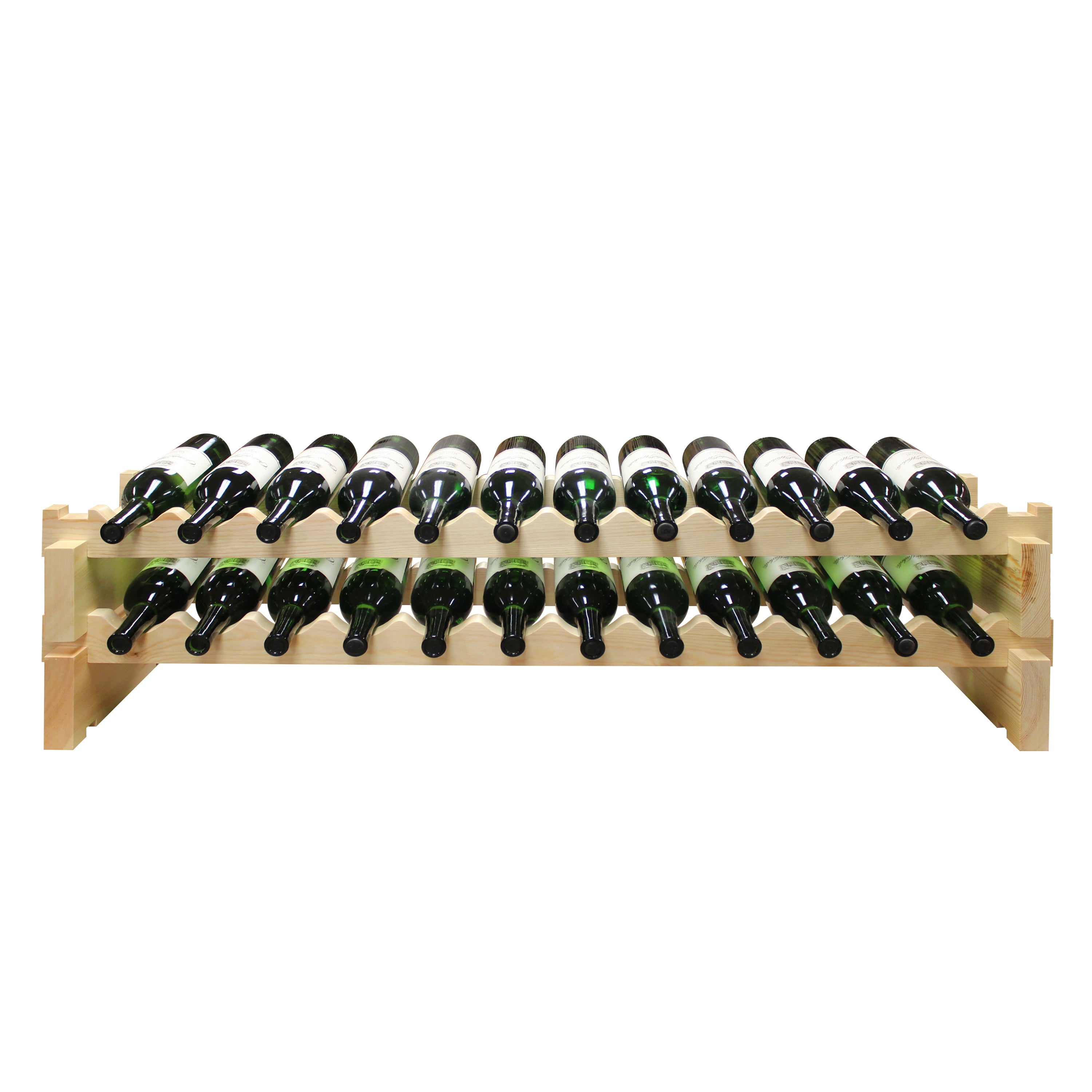 Vinotemp Modular Wine Rack, 2 x 12, 24 Bottle Capacity, in Natural (EP-4472-24-C)