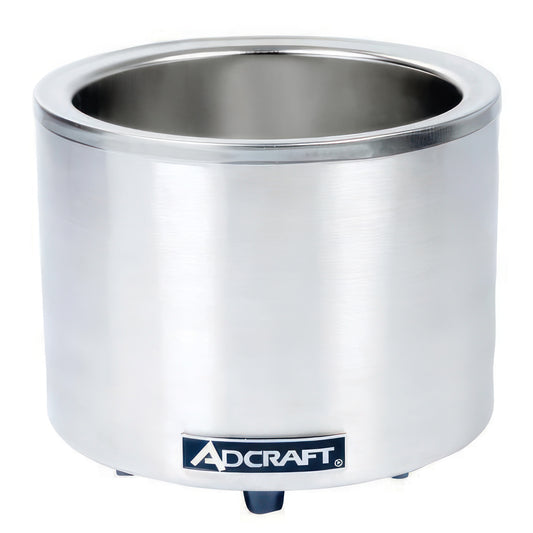 Adcraft Round Food Cooker/Warmer, 7/11 Qt., in Stainless Steel (FW-1200WR)