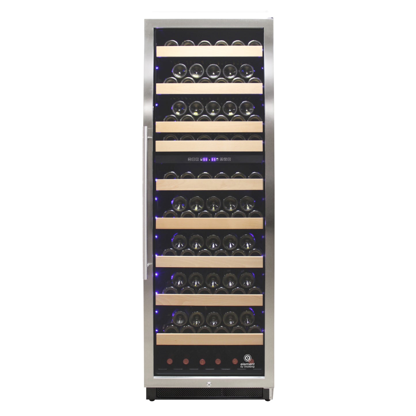 Vinotemp Connoisseur Series 168 Dual-Zone Wine Cooler, 215 Bottle Capacity, in Stainless Steel (EL-168WCST)