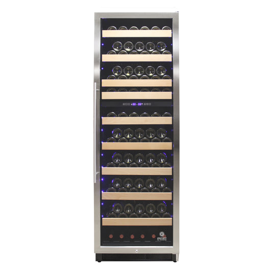 Vinotemp Connoisseur Series 168 Dual-Zone Wine Cooler, 215 Bottle Capacity, in Stainless Steel (EL-168WCST)