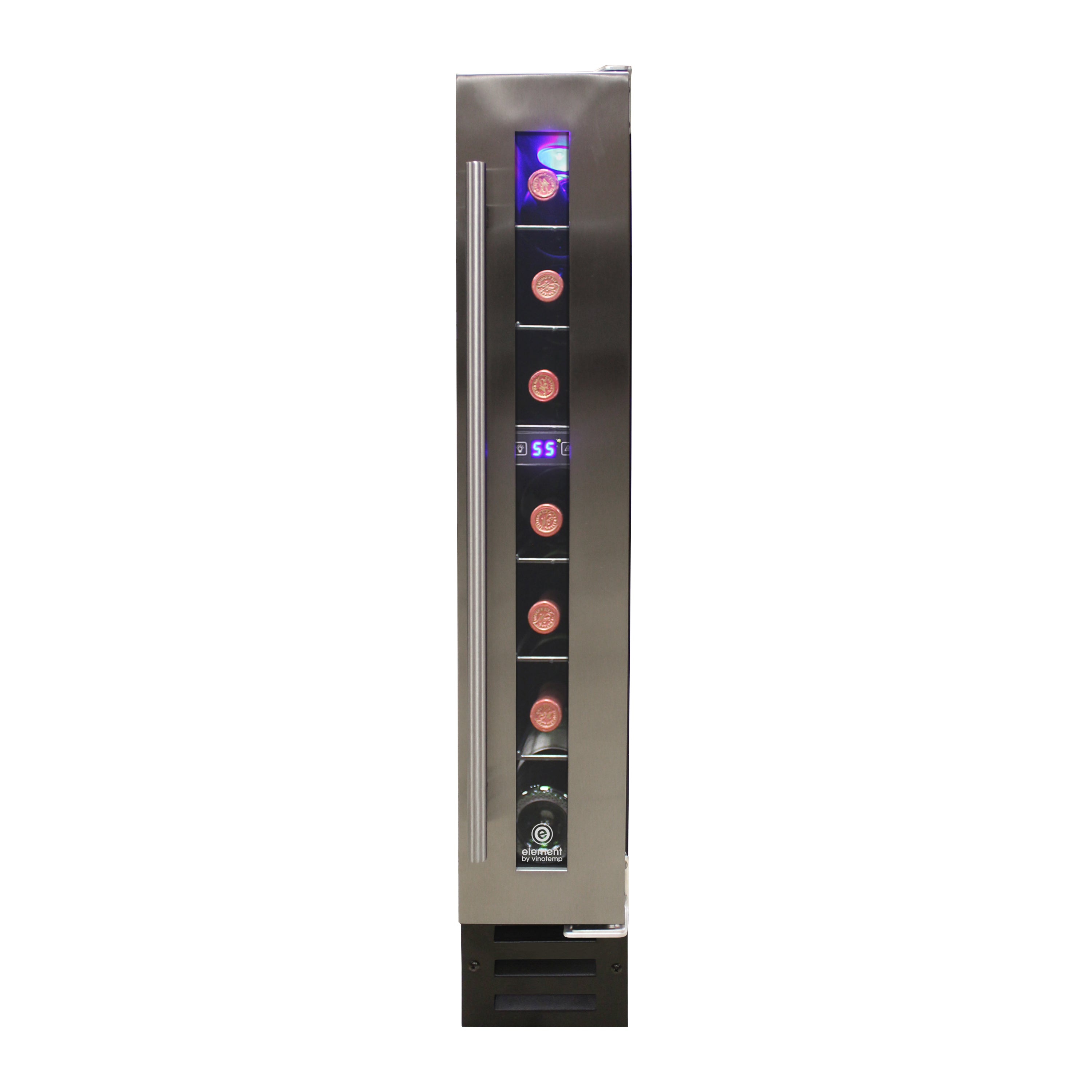 Vinotemp Private Reserve Series Compact Single-Zone Wine Cooler with Touch Screen Controls, 7 Bottle Capacity, in Stainless Steel (EL-7TSST)