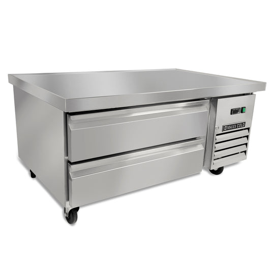 Maxx Cold X-Series Two-Drawer Refrigerated Chef Base, 50"W, 6.5 cu. ft. Storage Capacity, in Stainless Steel (MXCB48HC)