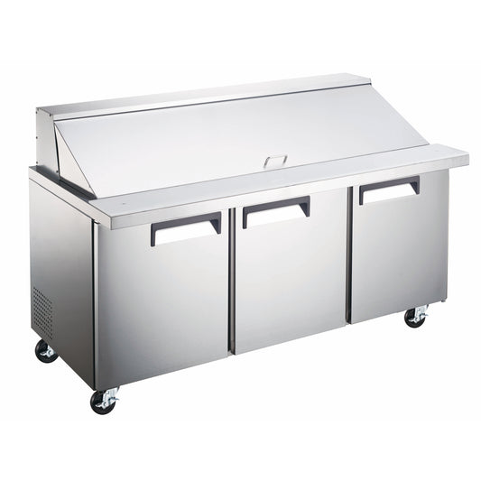 U-Star Refrigerated Mega Top Salad/Sandwich Prep Table - 3 Door, 66"