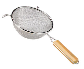 Adcraft Premium Tinned Double-Mesh Steel Strainer, 10" Dia., in Silver (DBTN-10)