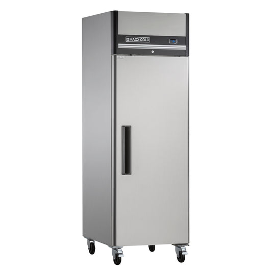 Maxx Cold X-Series Single Door Reach-in Freezer, Top Mount, 25.2"W, 19 cu. ft. Storage Capacity, in Stainless Steel (MXCF-19FDHC)