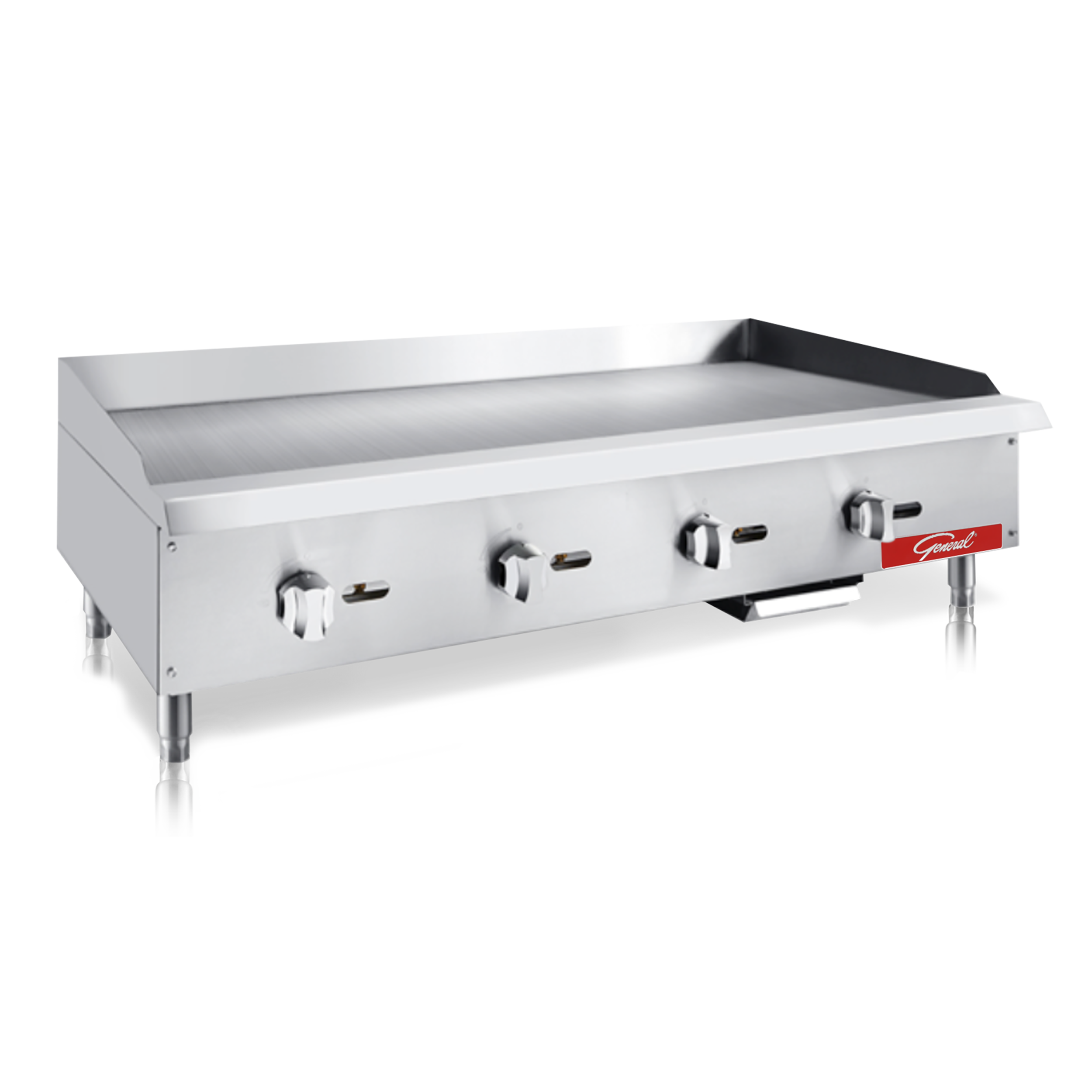 General Foodservice Countertop Gas Griddle, 4 Burners, 120,000 BTU's, 48", in Stainless Steel (GCMG-48NG)