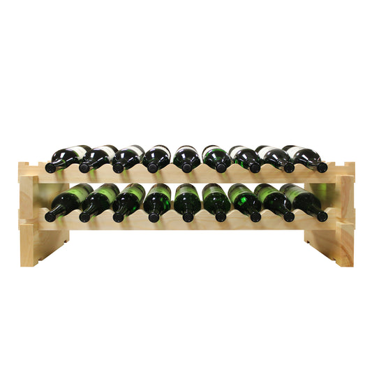 Vinotemp Modular Wine Rack, 2 x 9, 18 Bottle Capacity, in Natural (EP-4472-18-C)