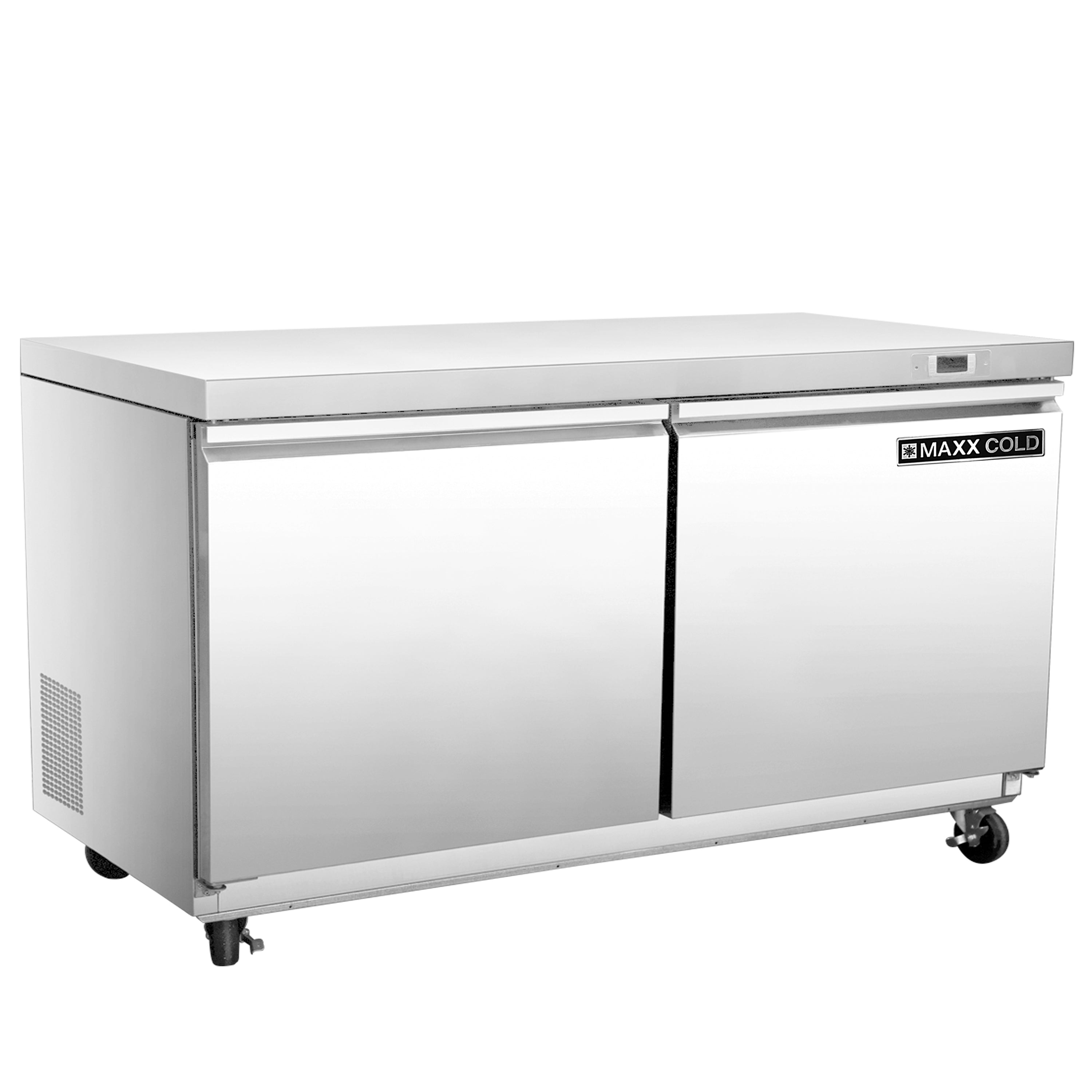 Maxx Cold Double Door Undercounter Freezer, 61"W, 14.1 cu. ft. Storage Capacity, in Stainless Steel (MXSF60UHC)