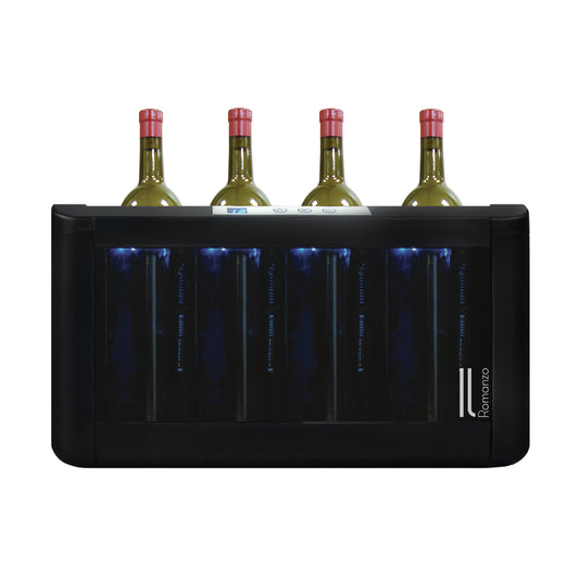 Vinotemp Il Romanzo Series Single-Zone Open Display Thermoelectric Wine Cooler, 4 Bottle Capacity, in Black (IL-OW004)