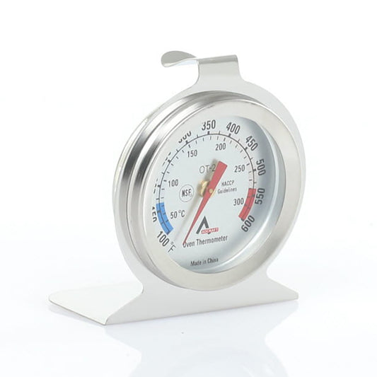 Adcraft OT-2 Oven Thermometer, 2 Inch Dial, Stainless Steel/Glass