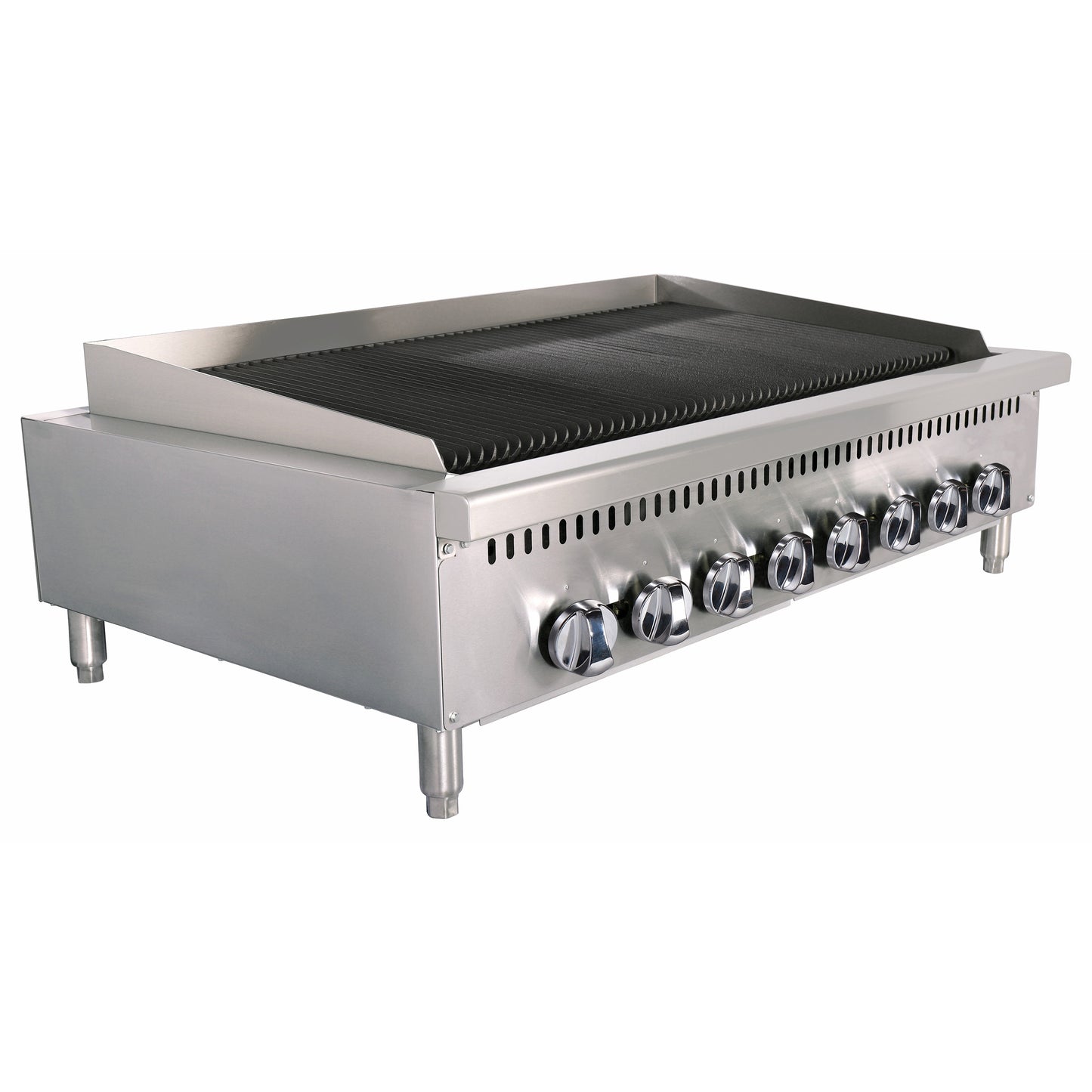 Black Diamond Heavy Duty Gas Charbroiler 48". Unit comes standard with 4-5" adjustable legs.