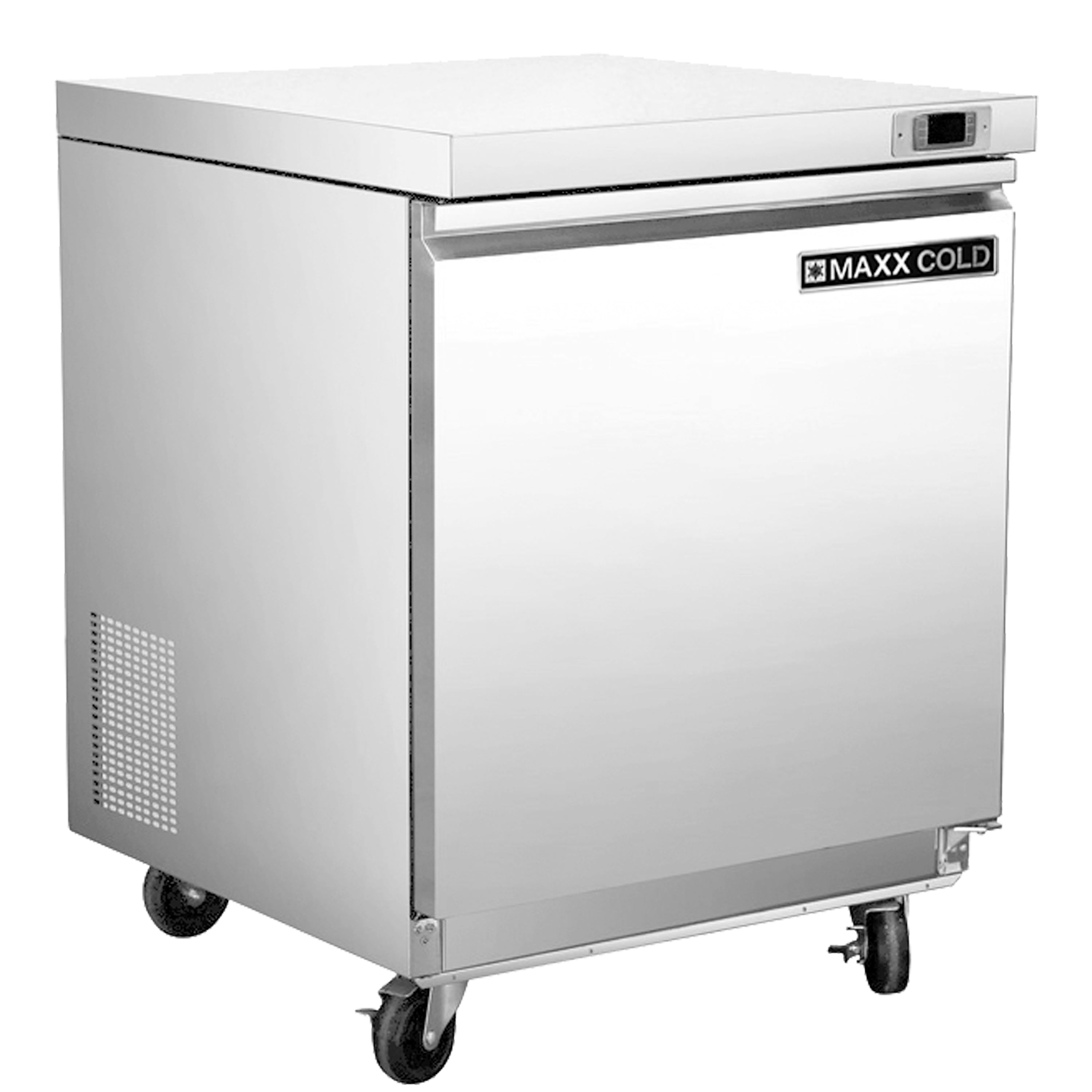 Maxx Cold Single Door Undercounter Freezer, 27.5"W, 6.7 cu. ft. Storage Capacity, in Stainless Steel (MXSF29UHC)