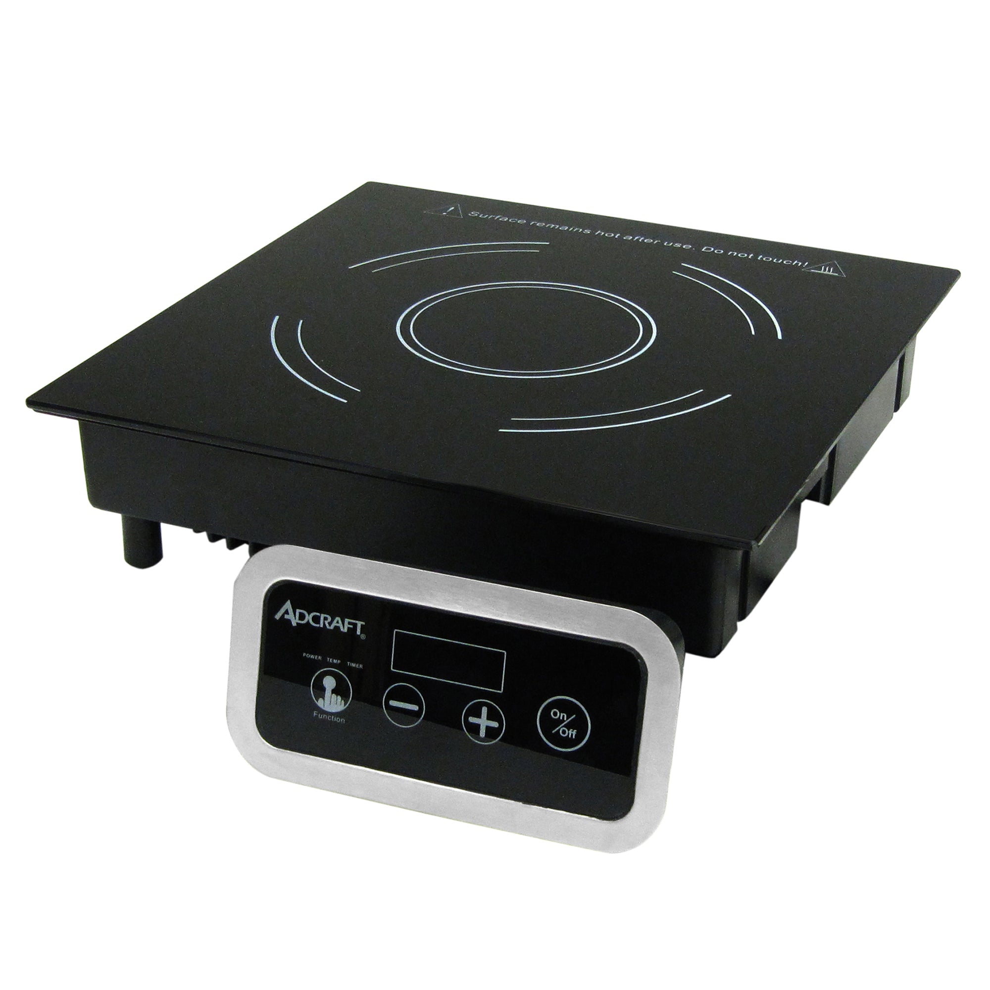 Adcraft Drop-In Induction Cooker with Remote Control, 120V, in Black (IND-DR120V)