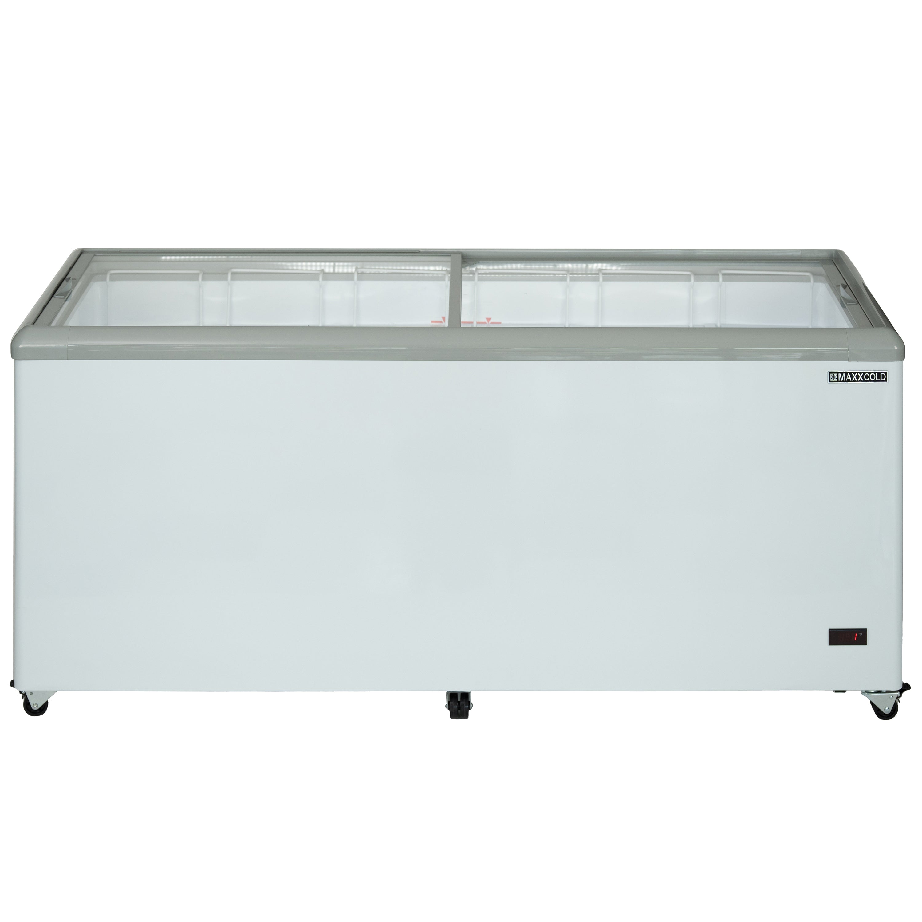 Maxx Cold X-Series Sliding Glass Top Mobile Ice Cream Display Freezer, 52"W, 11 cu. ft. Storage Capacity, in White (MXF52F)