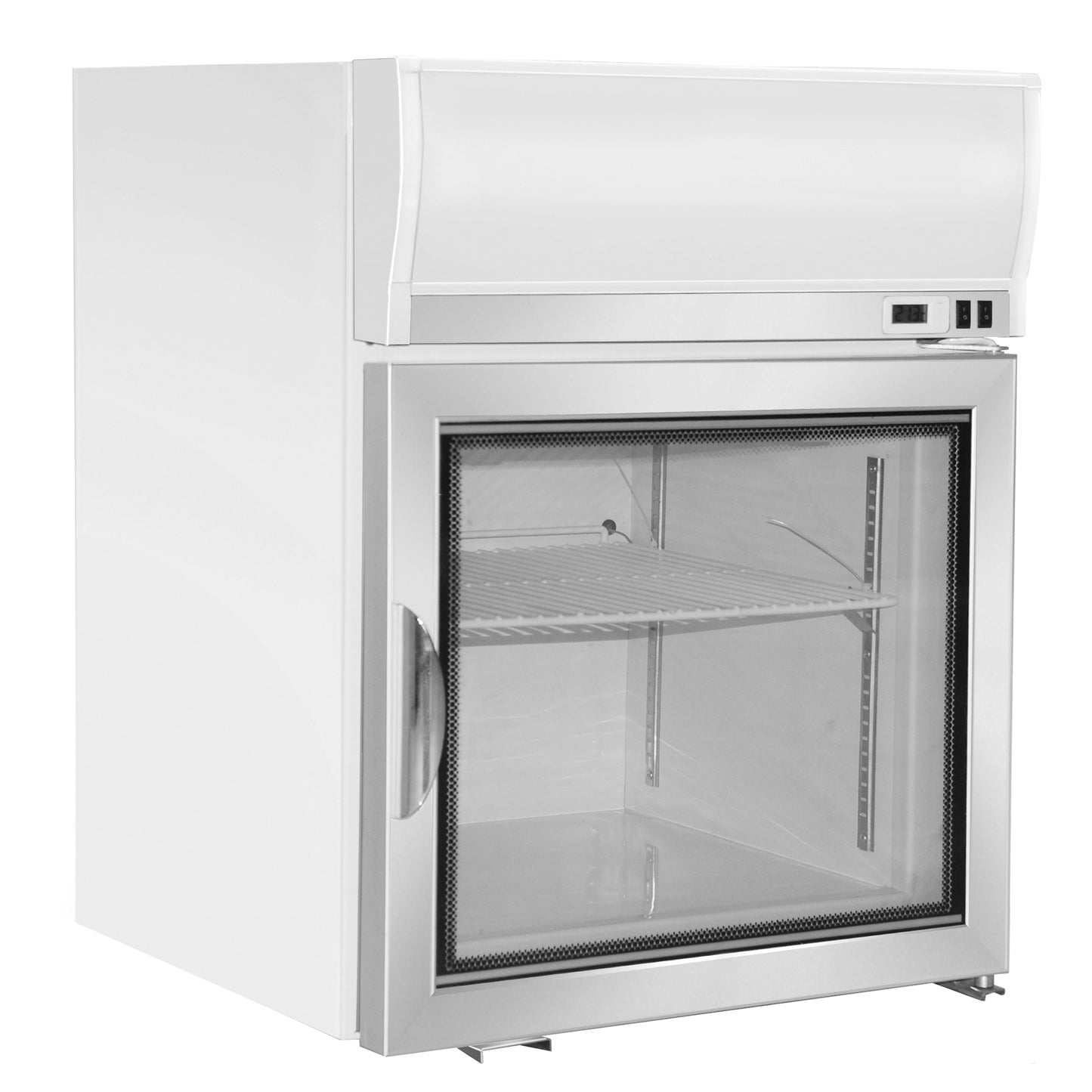 Maxx Cold X-Series Glass Door Countertop Merchandiser Freezer, 22.4"W, 2.6 cu. ft. Storage Capacity, in White (MXM1-2.5FHC)