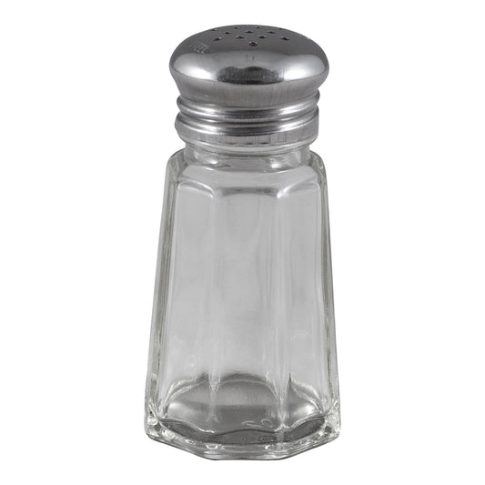 Adcraft Glass Salt and Pepper Shaker, 1 oz. capacity, 3" high