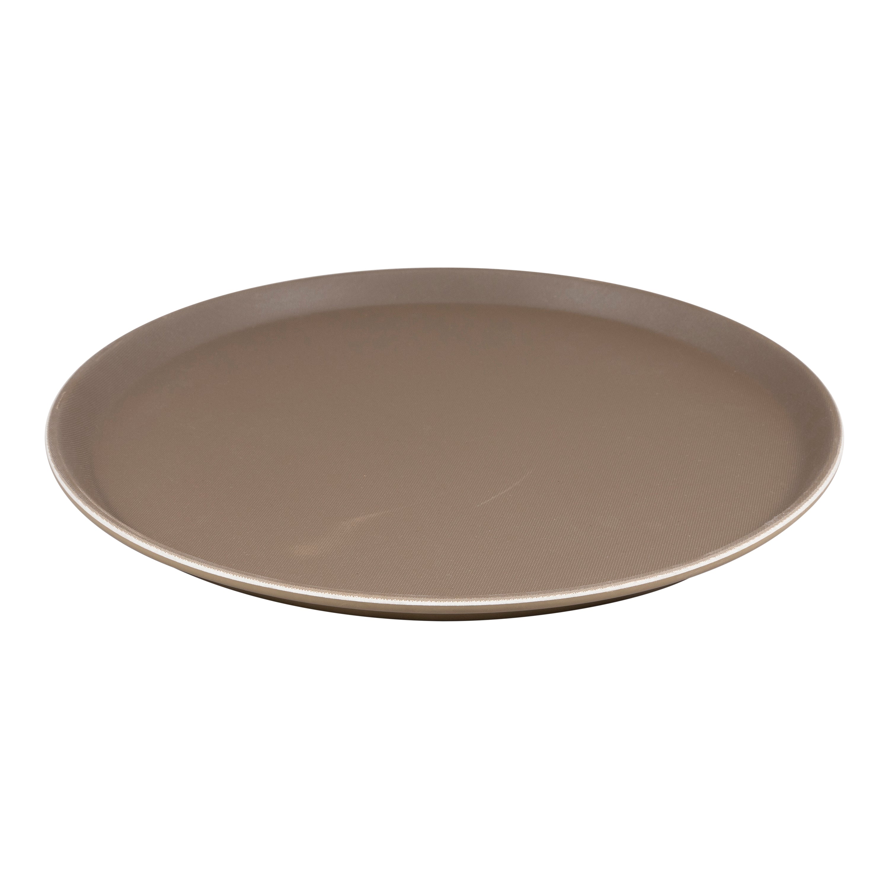 Adcraft Fiberglass Non-Skid Serving Tray 16" Round Brown