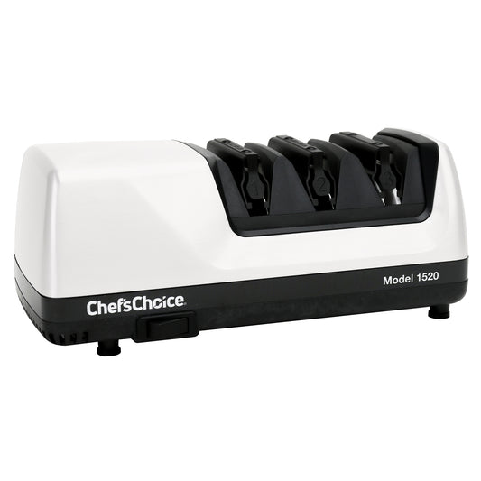 Chef'sChoice Model 1520 AngleSelect Professional Electric Knife Sharpener for Straight Edge and Serrated Knives,  White